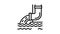 water flowing from drainage pipe line icon animation