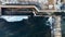 Water flowing through fish ladder at water diversion dam