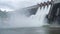 Water flowing over floodgates of a dam,Khun Dan Prakan Chon Dam in Nakhon Nayok province Thailand Dam of hydroelectric power