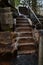 Water Flowing over old Concrete Stairs in Spring