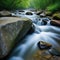 Water flowing over river rocks by