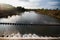 Water flowing from reservoir sluice