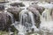 Water flows waterfalls granite rock