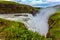 Water foam and fog up over falls