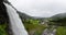 Water from the Fosselva river drops down the 50 m high powerful Steindalsfossen