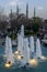 A water fountain flows in Sultanahmet Park in Istanbul in Turkey.