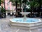 Water fountain in the middle of the square called Glorieta in Elche city, Alicante, Spain