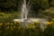 Water fountain in a nature pond