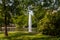 Water fountain in the park Warmer Damm in Wiesbaden