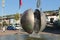 Water fountain in the pedestrian area of Wuppertal, Germany.