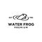 Water frog vector line logo