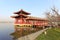 Water gallery pavilion of datang furong garden in winter, adobe rgb