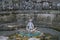 The Water Garden at the Castle of Hellbrunn in Salzburg in Austria with its many `trick` fountains