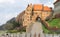 Water Gate and 14th century Granaries on Vistula River bank in Grudziadz,