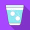 Water glass aspirin pills icon, flat style