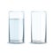 Water glass realistic set. Full and empty of clean mineral healthy pure aqua realistic glasses, beverage in transparent