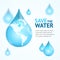 Water Globe Save Concept. Vector