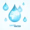 Water Globe Save Concept. Vector