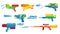 Water guns set, festival watergun toys with water splashes collection, cute kids weapon