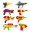 Water guns. Weapons toys for childrens