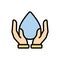 Water, hands icon. Simple color with outline vector elements of aqua icons for ui and ux, website or mobile application