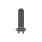 Water heating black glyph icon on white background. A heating element. Pictogram for web page, mobile app, promo. UI UX GUI design