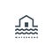 Water house logo design illustration