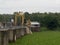 Water Hyacinth covered all water surface in upper dam area at Pak mool dam, Ubon Ratchathani, Thailand