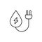 Water, hydro energy icon. Simple line, outline vector electro power icons for ui and ux, website or mobile application