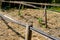 water irrigation system in farm for watering agricultural plant in garden