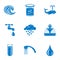 Water issue icons set, simple style