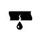 Water leak in supply network glyph icon