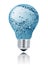water light bulb on white background
