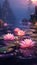 Water lilies on the pond pink water lilies transparent_005