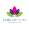 Water lily beautiful lotos flower icon simple elements logo