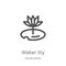 water lily icon vector from house plants collection. Thin line water lily outline icon vector illustration. Outline, thin line