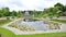 Water lily pond and ornamental courtyard in Munich Botanic Garden