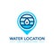 Water location map point illustration logo