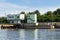 Water locks sailing chamber, sluice on weir in Troja, Prague