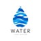 Water logo design, corporate identity template with blue drop, ecology element for poster, banner, card, presentation