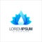 Water lotus logo design vector illustration