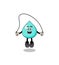 water mascot cartoon is playing skipping rope