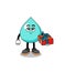 water mascot illustration giving a gift