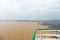 Water meeting in brazil -amazon river with rio del negro