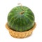 Water melon on basket on white background