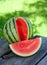 Water melon on wooden table