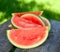 Water melon on wooden table