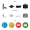 Water meter, bath and other equipment.Plumbing set collection icons in black, flat, monochrome style vector symbol stock