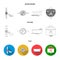 Water meter, bath and other equipment.Plumbing set collection icons in flat,outline,monochrome style vector symbol stock