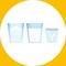 Water, milk and yogurt vector illustration